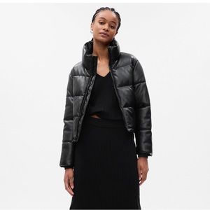 Gap leather puffer jacket. Size XS